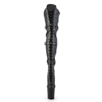 Černé matné erotické kozačky FLAM3028/BPU/M | FLAMINGO-3028 Pleaser - zepředu Černé matné erotické kozačky FLAM3028/BPU/M | FLAMINGO-3028 Pleaser - zepředu