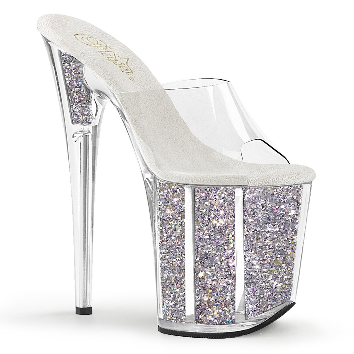 Pantofle se stříbrnými třpytkami FLAM801G/C/SG Pleaser | FLAMINGO-801G