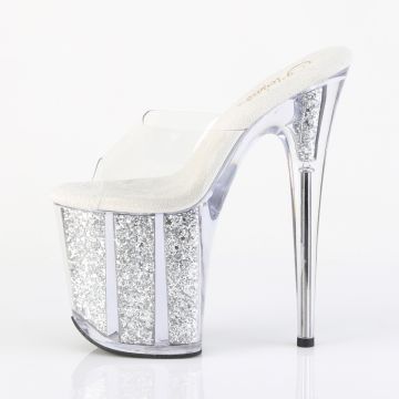 Pantofle se stříbrnými třpytkami FLAM801G/C/SG Pleaser | FLAMINGO-801G Pleaser - z vnitřku Pantofle se stříbrnými třpytkami FLAM801G/C/SG Pleaser | FLAMINGO-801G Pleaser - z vnitřku