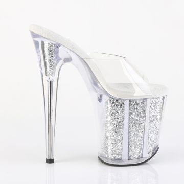 Pantofle se stříbrnými třpytkami FLAM801G/C/SG Pleaser | FLAMINGO-801G Pleaser - z vnějšku Pantofle se stříbrnými třpytkami FLAM801G/C/SG Pleaser | FLAMINGO-801G Pleaser - z vnějšku