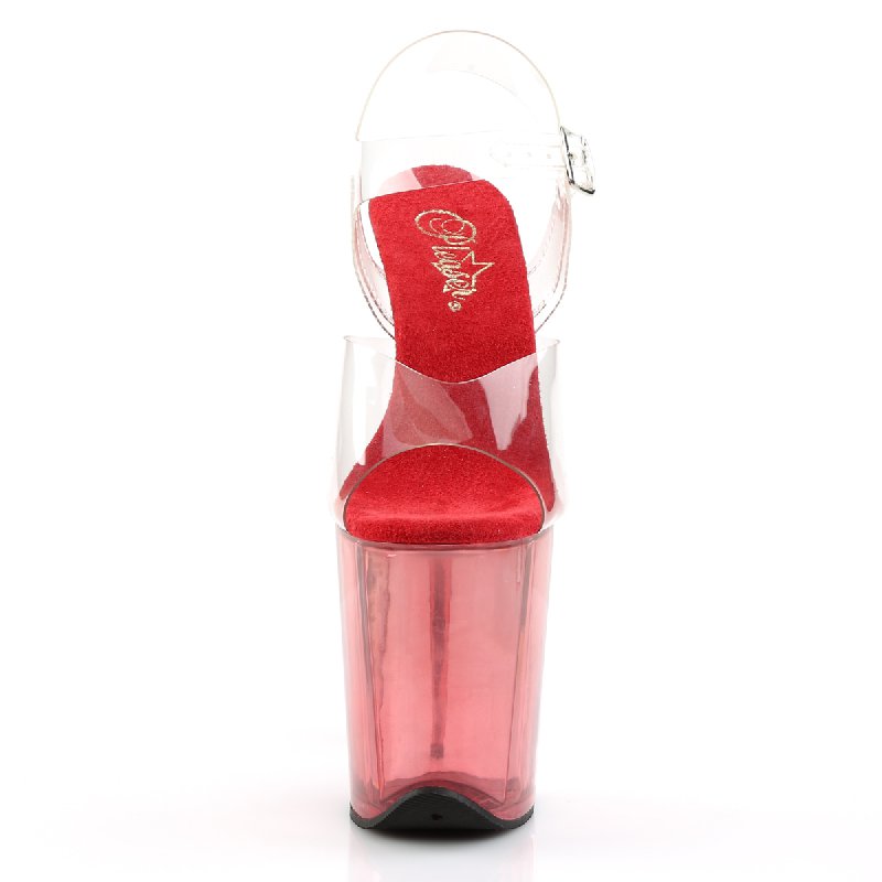 Červené sexy boty na extrémním podpatku FLAM808T/C/R | FLAMINGO-808T Pleaser - zepředu