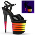 Černé sexy sandály se svítícími pruhy FLAMINGO-809UVLN/B/B-UVLN