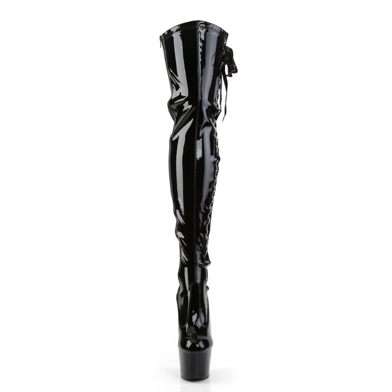 Černé kozačky na platformě a podpatku ADORE-3050 ADO3050/B/M | ADORE-3050 Pleaser - zepředu