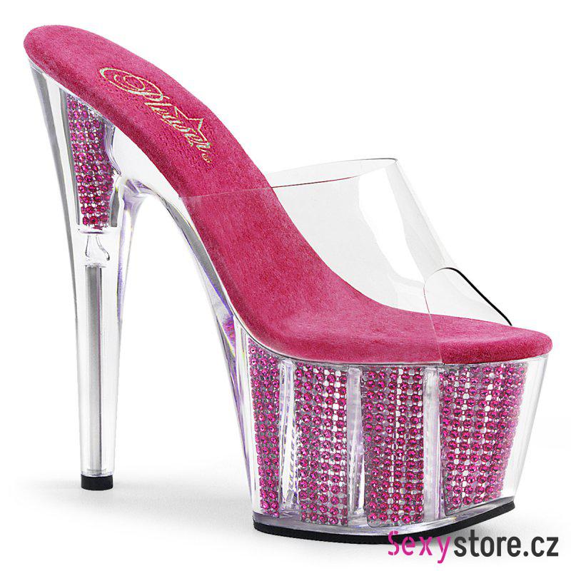 Luxusní růžové sexy pantofle na vysokém podpatku ADORE-701SRS ADO701SRS/C/FS