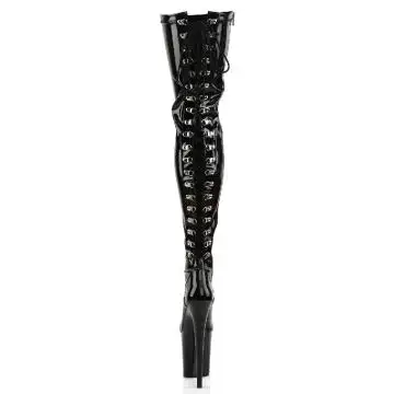 Černé sexy kozačky na extrémním podpatku FLAM3063/B/M | FLAMINGO-3063 Pleaser - zezadu