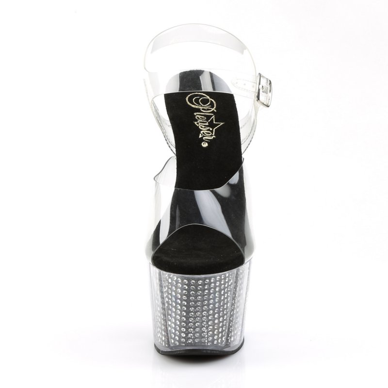 Sexy boty Pleaser s ozdobnými kamínky ADO708SRS/C/B | ADORE-708SRS Pleaser - zepředu