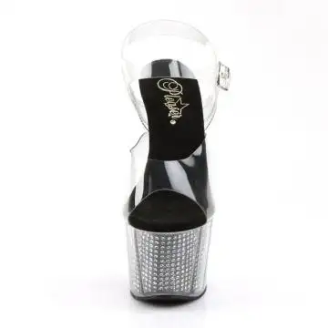 Sexy boty Pleaser s ozdobnými kamínky ADO708SRS/C/B | ADORE-708SRS Pleaser - zepředu