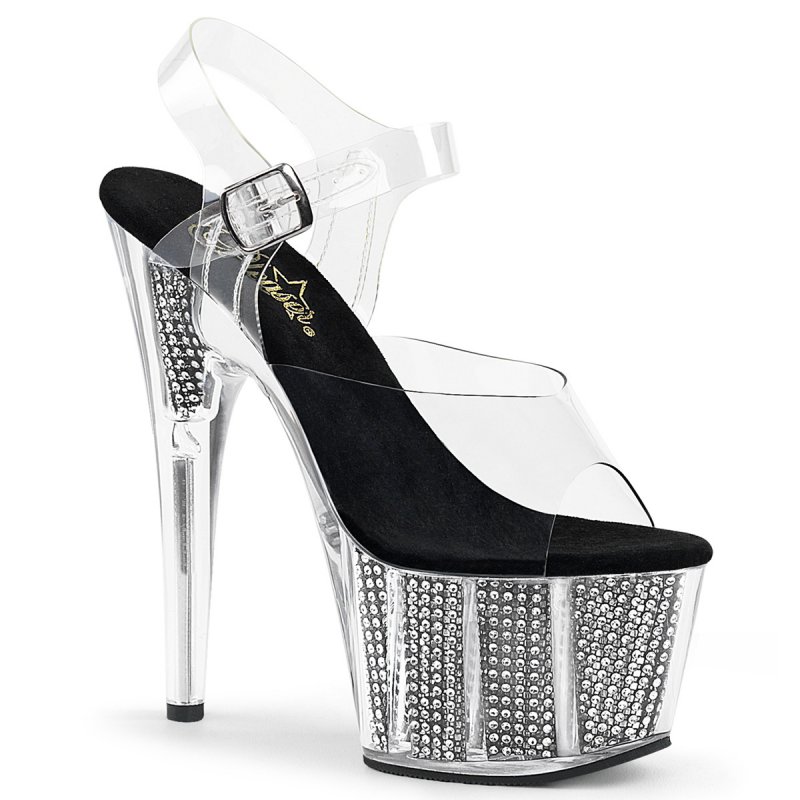 Sexy boty Pleaser s ozdobnými kamínky ADO708SRS/C/B | ADORE-708SRS Pleaser