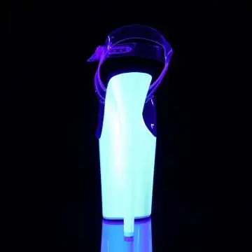 Bílé svítící boty na platformě FLAM808UV/C/NW | FLAMINGO-808UV Pleaser - zezadu