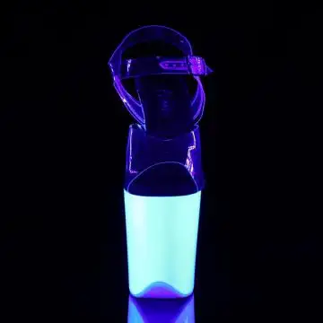 Bílé svítící boty na platformě FLAM808UV/C/NW | FLAMINGO-808UV Pleaser - zepředu
