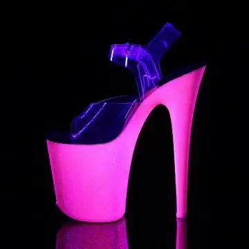 Růžové svítící sexy boty na podpatku FLAM808UVG/C/NHPG | FLAMINGO-808UVG Pleaser - z vnitřku