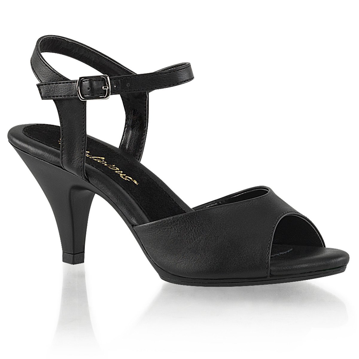 Černé matné společenské sandálky BEL309/BPU/M | BELLE-309 Fabulicious