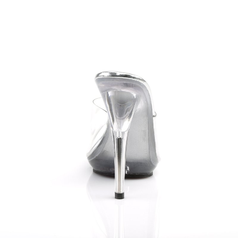 Pózovací průhledné pantofle POISE501/C/M | POISE-501 Fabulicious - zezadu