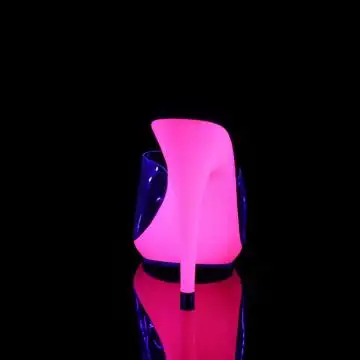 Růžové svítící pózovací pantofle POISE501UV/C/NHP | POISE-501UV Pleaser - zezadu