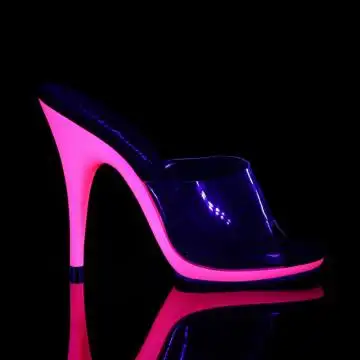 Růžové svítící pózovací pantofle POISE501UV/C/NHP | POISE-501UV Pleaser - z vnějšku