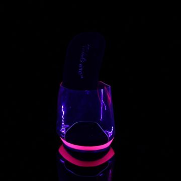 Růžové svítící pózovací pantofle POISE501UV/C/NHP | POISE-501UV Pleaser - zepředu