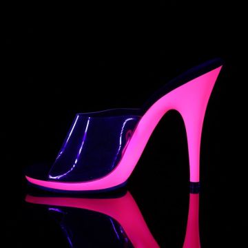 Růžové svítící pózovací pantofle POISE501UV/C/NHP | POISE-501UV Pleaser - z vnitřku