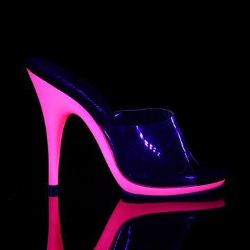 Růžové svítící pózovací pantofle POISE501UV/C/NHP | POISE-501UV Pleaser - z vnějšku Růžové svítící pózovací pantofle POISE501UV/C/NHP | POISE-501UV Pleaser - z vnějšku