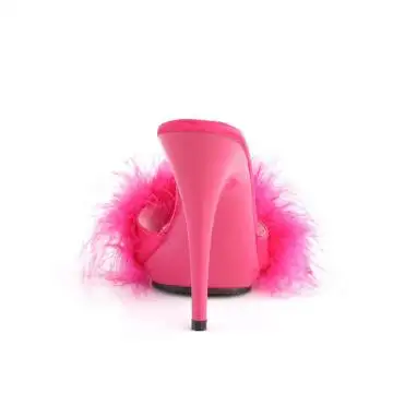 Růžové pantofle s chmýřím POISE501F/HPSA/M | POISE-501F Fabulicious - zezadu