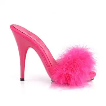 Růžové pantofle s chmýřím POISE501F/HPSA/M | POISE-501F Fabulicious - z vnějšku