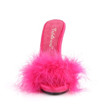 Růžové pantofle s chmýřím POISE501F/HPSA/M | POISE-501F Fabulicious - zepředu Růžové pantofle s chmýřím POISE501F/HPSA/M | POISE-501F Fabulicious - zepředu