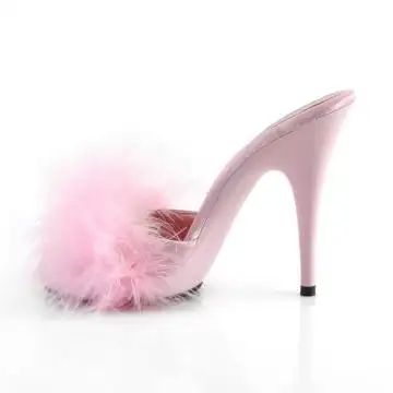 Světle růžové pantofle s chmýřím POISE501F/BPSA/M | POISE-501F Fabulicious - z vnitřku