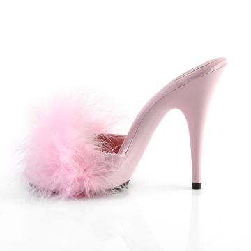 Světle růžové pantofle s chmýřím POISE501F/BPSA/M | POISE-501F Fabulicious - z vnitřku Světle růžové pantofle s chmýřím POISE501F/BPSA/M | POISE-501F Fabulicious - z vnitřku