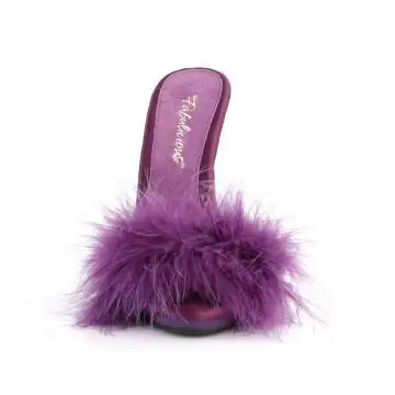 Fialové pantofle s labutěnkou POISE501F/PPSA/M | POISE-501F Fabulicious - zepředu