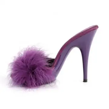 Fialové pantofle s labutěnkou POISE501F/PPSA/M | POISE-501F Fabulicious - z vnitřku