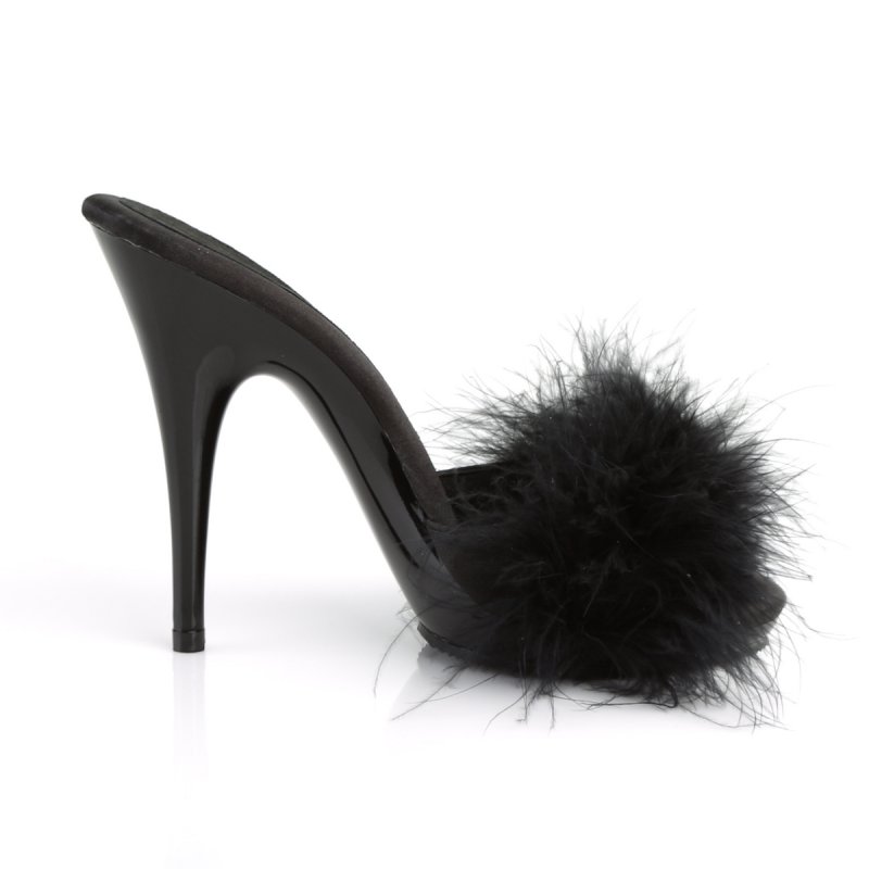 Černé sexy pantofle POISE501F/BSA/M | POISE-501F Fabulicious - z vnějšku