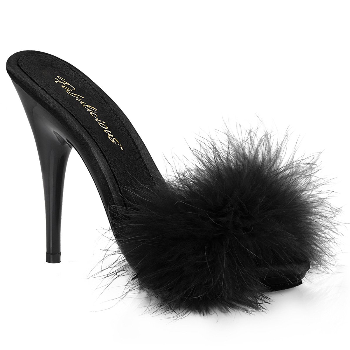 Černé sexy pantofle POISE501F/BSA/M | POISE-501F Fabulicious