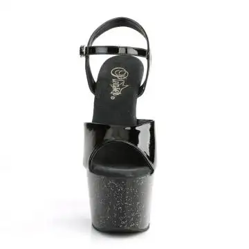Černé sandály ADO709MG/B/M Pleaser | ADORE-709MG Pleaser - zepředu