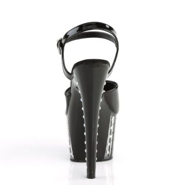 Černé sexy boty ADO709VLRS/B/M | ADORE-709VLRS Pleaser - zezadu Černé sexy boty ADO709VLRS/B/M | ADORE-709VLRS Pleaser - zezadu