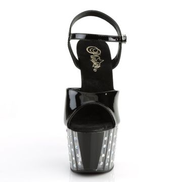 Černé sexy boty ADO709VLRS/B/M | ADORE-709VLRS Pleaser - zepředu Černé sexy boty ADO709VLRS/B/M | ADORE-709VLRS Pleaser - zepředu