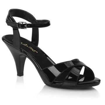 Černé retro sandálky na nízkém podpatku BEL315/B/M | BELLE-315 Fabulicious Černé retro sandálky na nízkém podpatku BEL315/B/M | BELLE-315 Fabulicious