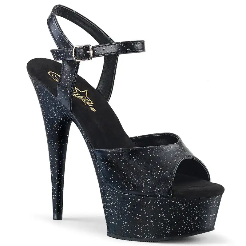 Černé sexy boty na vysoké platformě a podpatku DELIGHT-609MMG/BPU/M