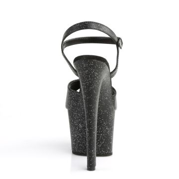 Černé sandály na platformě Pleaser SKY309MMG/BPU/M | SKY-309MMG Pleaser - zezadu