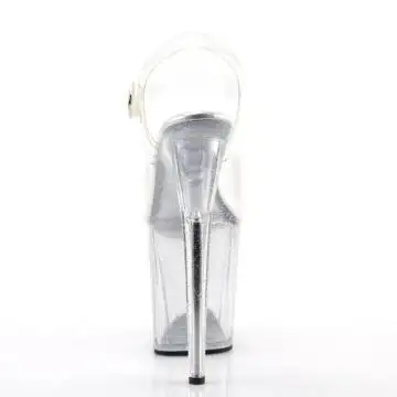 Průhledné sandály s třpytkami FLAM808MMG/C/M Pleaser | FLAMINGO-808MMG Pleaser - zezadu
