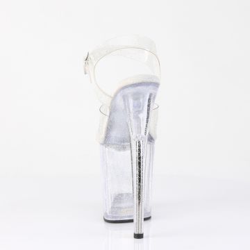 Průhledné sandály s třpytkami FLAM808MMG/C/M Pleaser | FLAMINGO-808MMG - zezadu