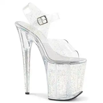 Průhledné sandály s třpytkami FLAM808MMG/C/M Pleaser | FLAMINGO-808MMG Pleaser