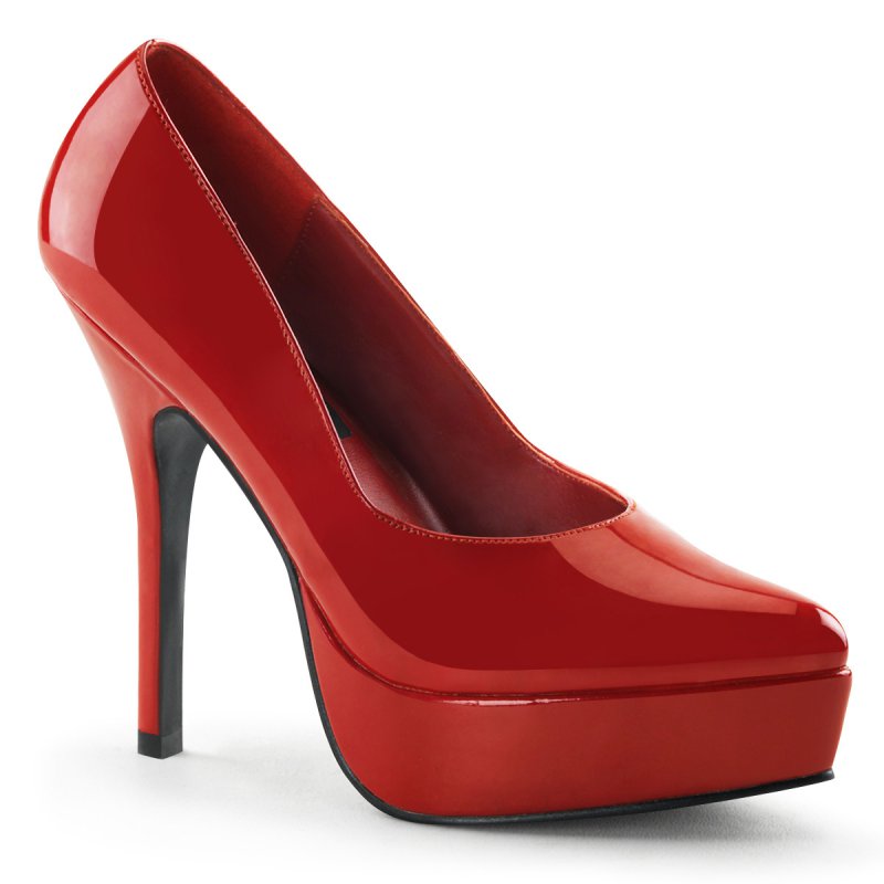 INDULGE-520/R Červené lodičky na vysokém podpatku | INDULGE-520 Pleaser