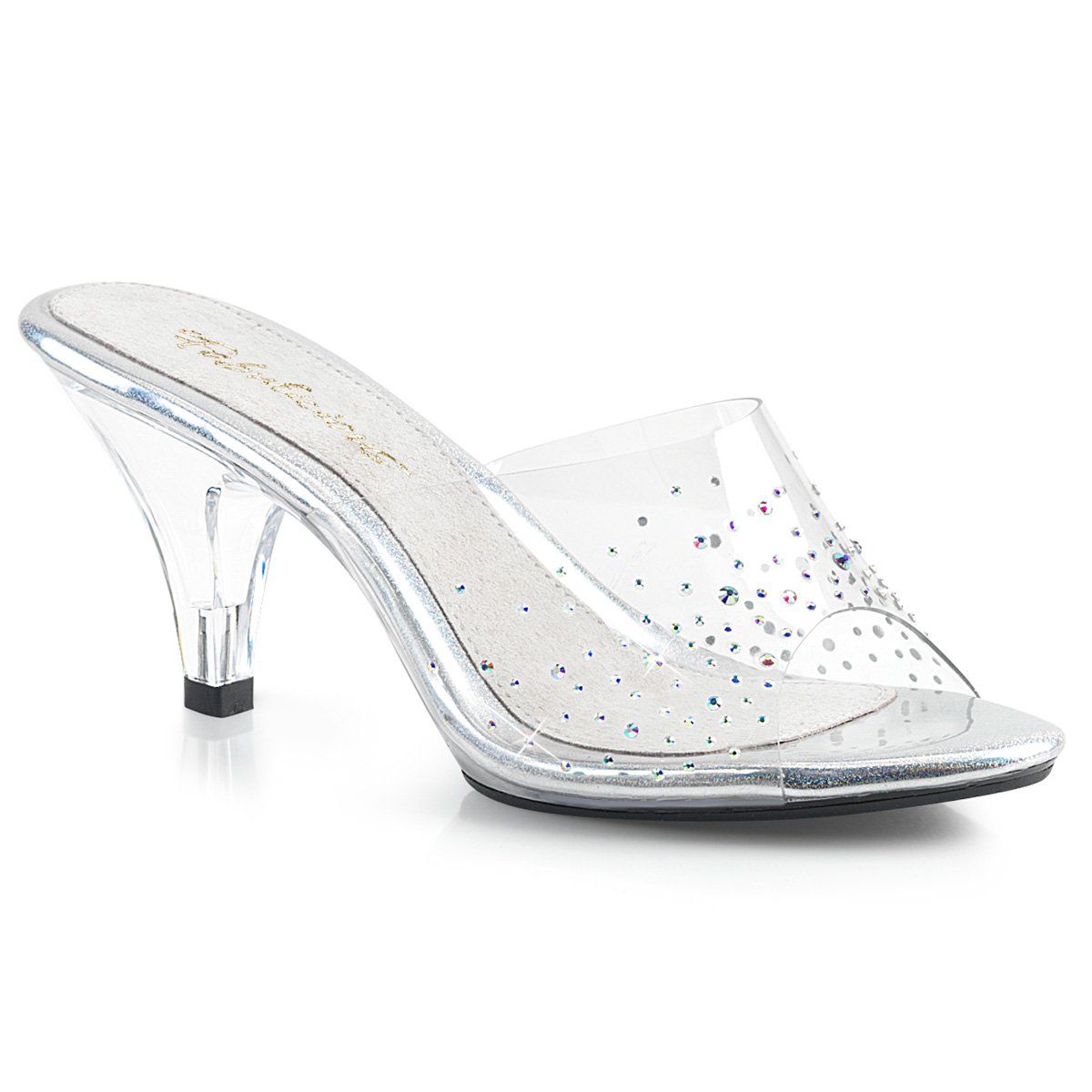 Průhledné pantoflíčky na středně vysokém podpatku BELLE-301SD BEL301SD/C/M | BELLE-301SD Fabulicious