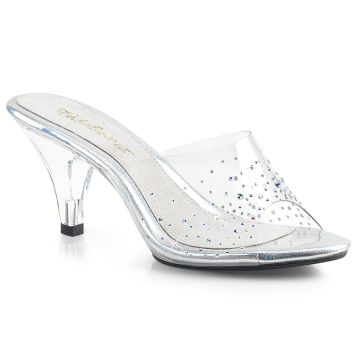 Průhledné pantoflíčky na středně vysokém podpatku BELLE-301SD BEL301SD/C/M Fabulicious