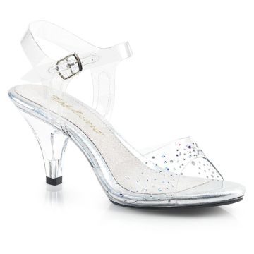 Akce a slevy | Průhledné zdobené sandály na nízkém podpatku BEL308SD/C/M Fabulicious