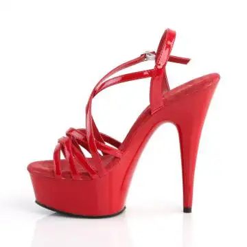 Červené páskové sexy sandály DEL613/R/M | DELIGHT-613 Pleaser - z vnitřku