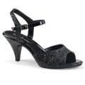 Plesové černé sandály na podpatku BELLE-309G BEL309G/B/M