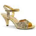 Zlaté sandály na podpatku BEL309G/G/M | BELLE-309G Fabulicious