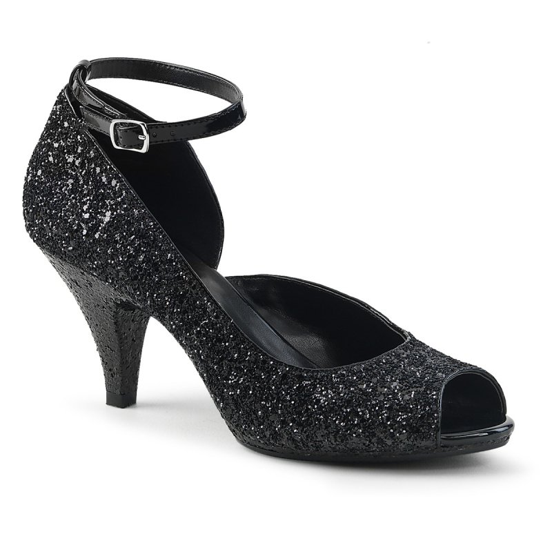 BELLE-381G BEL381G/B/M černé společenské lodičky na podpatku | BELLE-381G Fabulicious