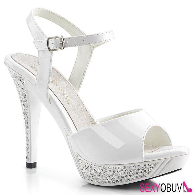 ELEGANT-409 Bílé svatební sandály
