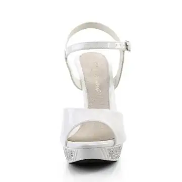 Bílé svatební společenské boty ELEG409/W/M | ELEGANT-409 Fabulicious - zepředu